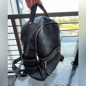 Black backpack purse